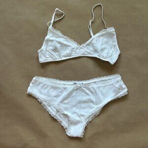 NWOT Zara Pointelle Bra & Briefs | S